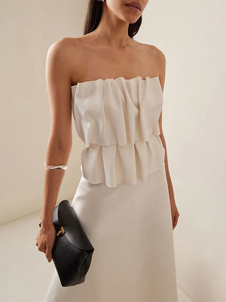 Modern white flowing dress