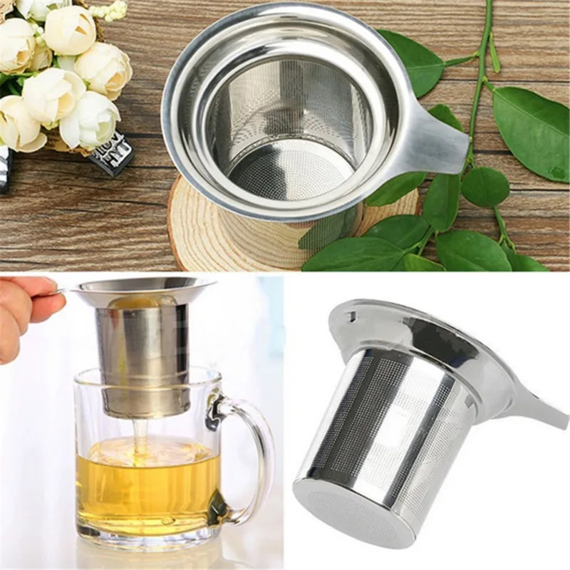 Multi Style Handle Tea Infuser Fine Mesh Coffee Filter Stainless Steel Tea Strainer Teapot Cup Hanging Loose Leaf Spice Leak 1Pc